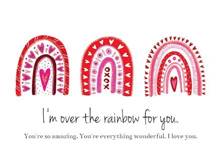 Love Rainbow Hearts - Thoughts & Feelings Card