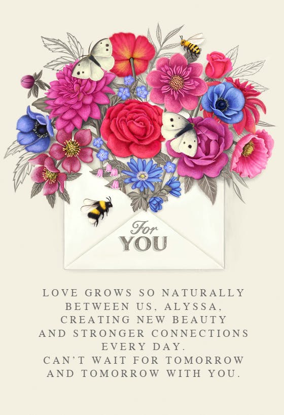 Lovely letter -  free anniversary card
