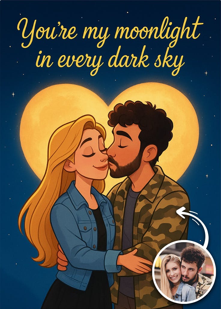 My moonlight - thinking of you card