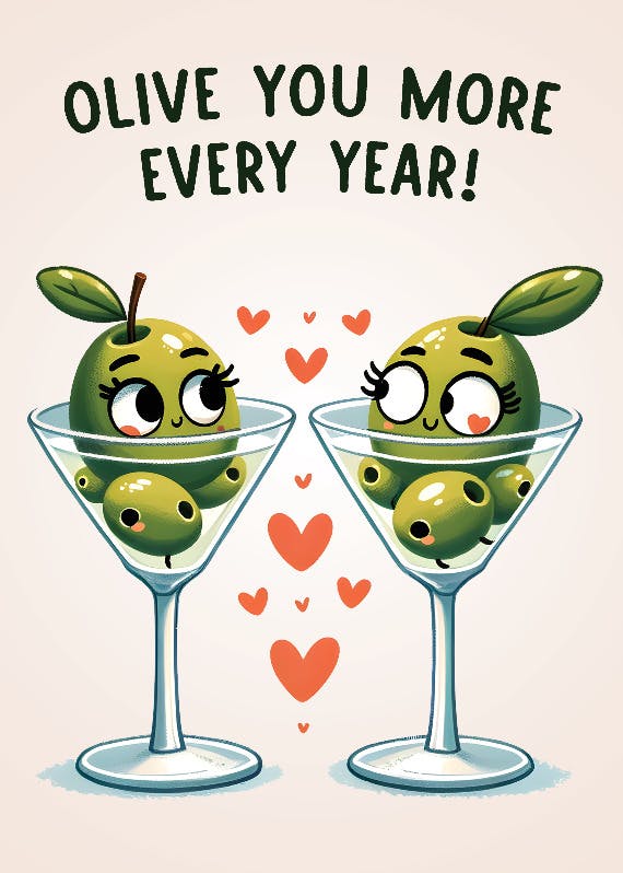 Olive martini - love card