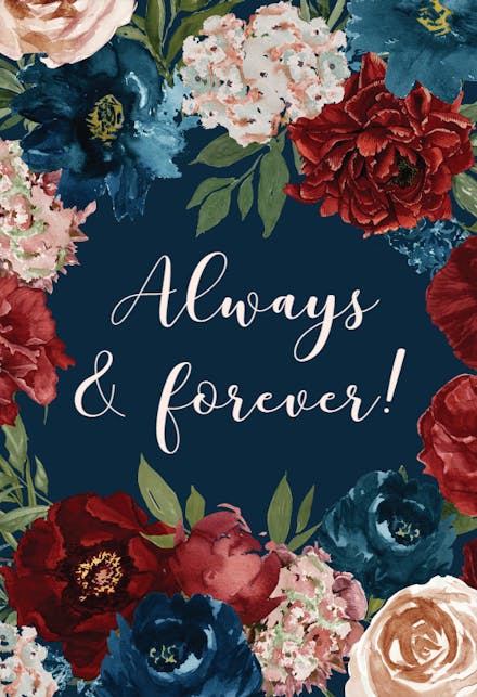 Purple Flowers - Love Card