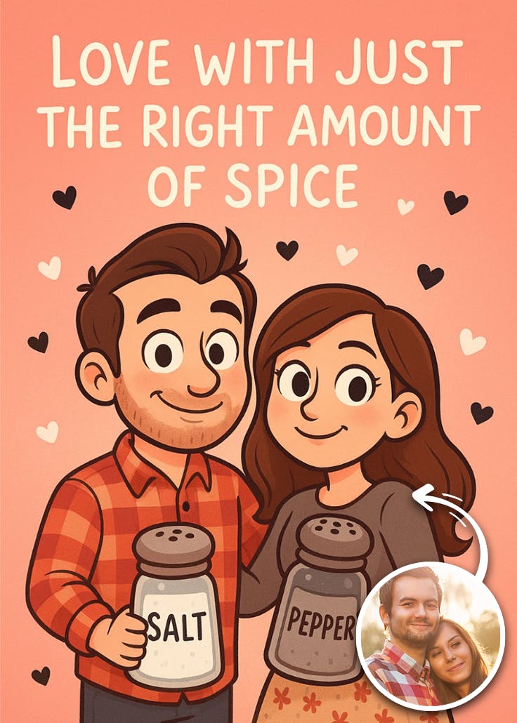 Salt and pepper - thinking of you card