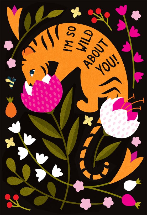 So wild about you - valentine's day card