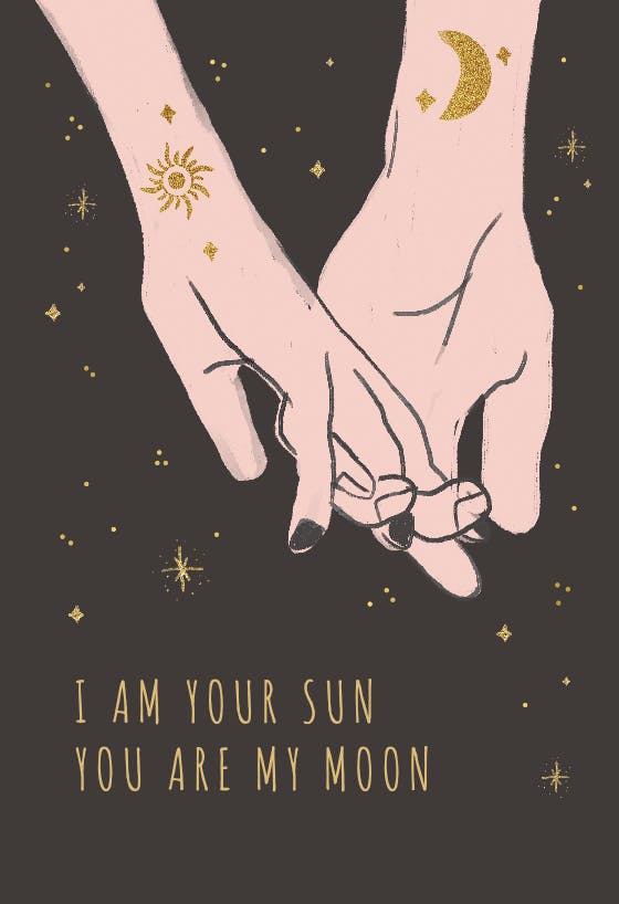 Sun and moon -  tarjeta de amor