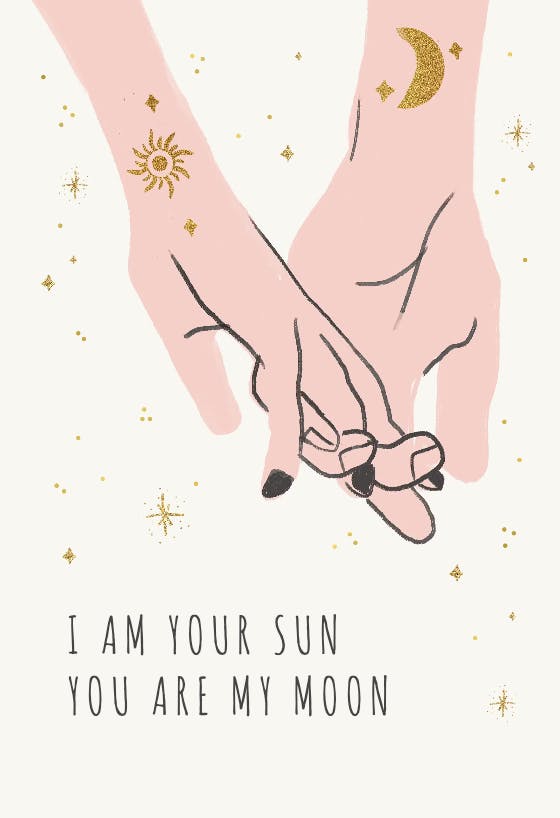 Sun and moon - love card
