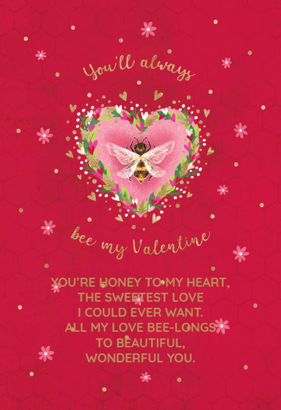 To bee in love - valentine's day card