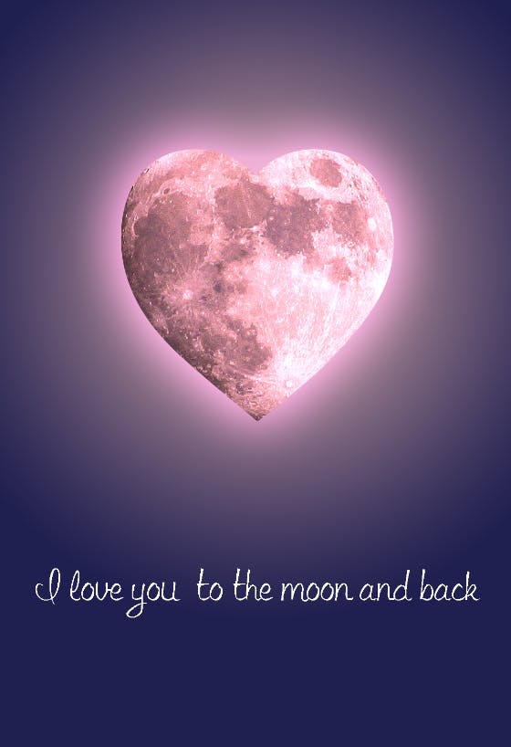 To the moon and back -  tarjeta de amor