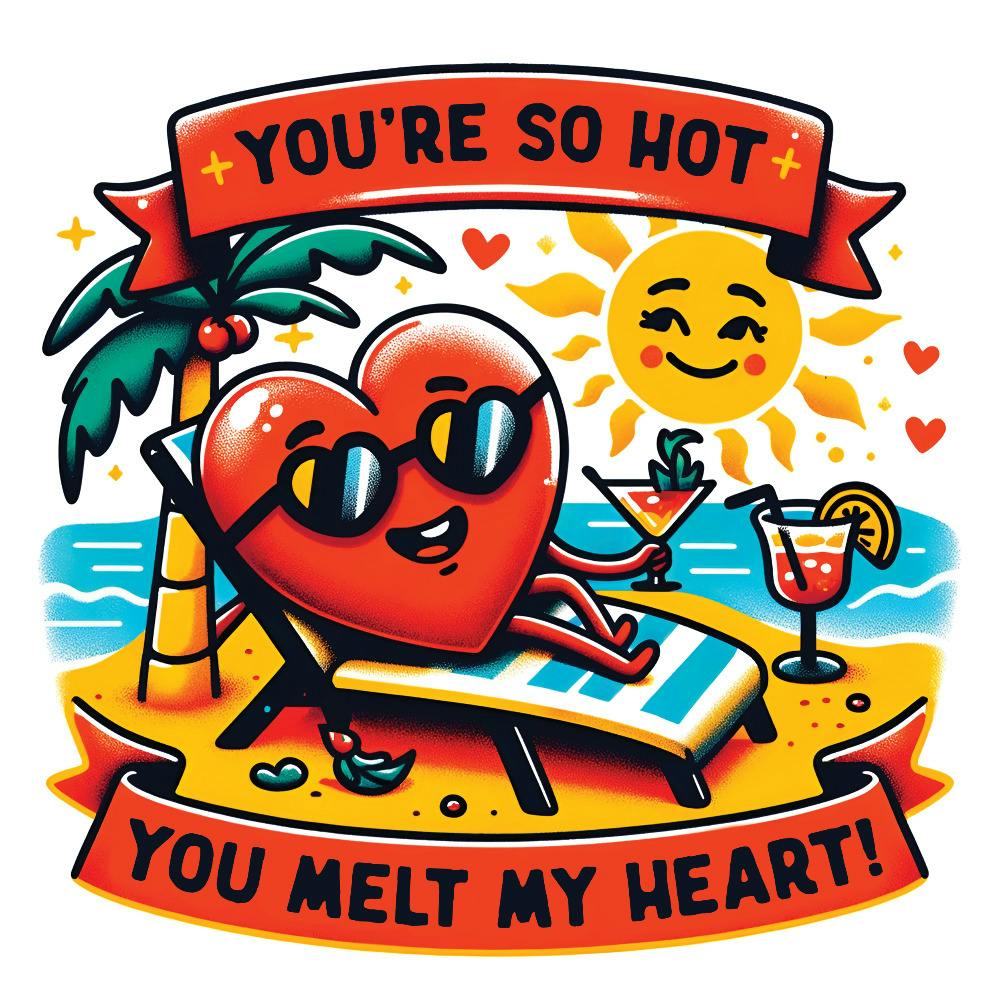 You're so hot - love card