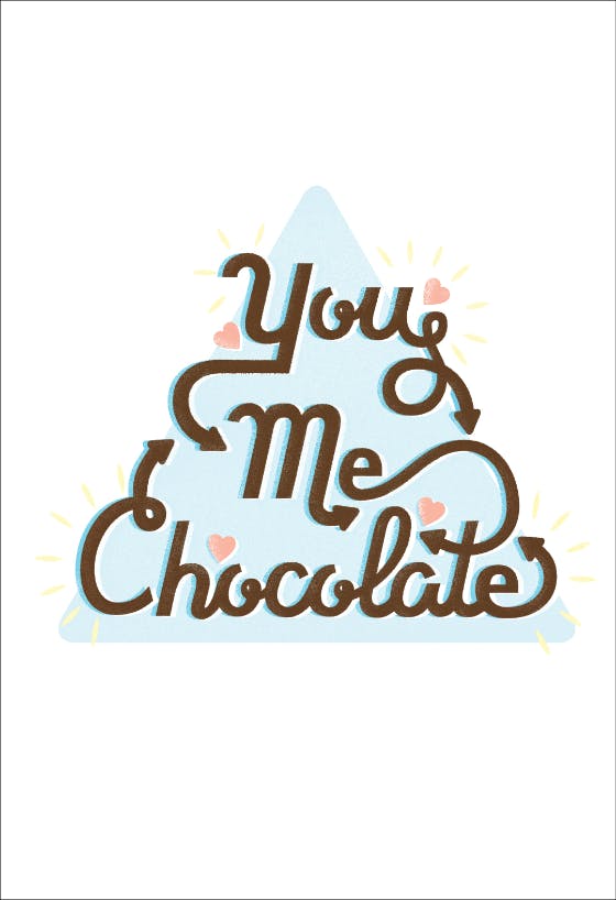 You me chocolate -  tarjeta de amor
