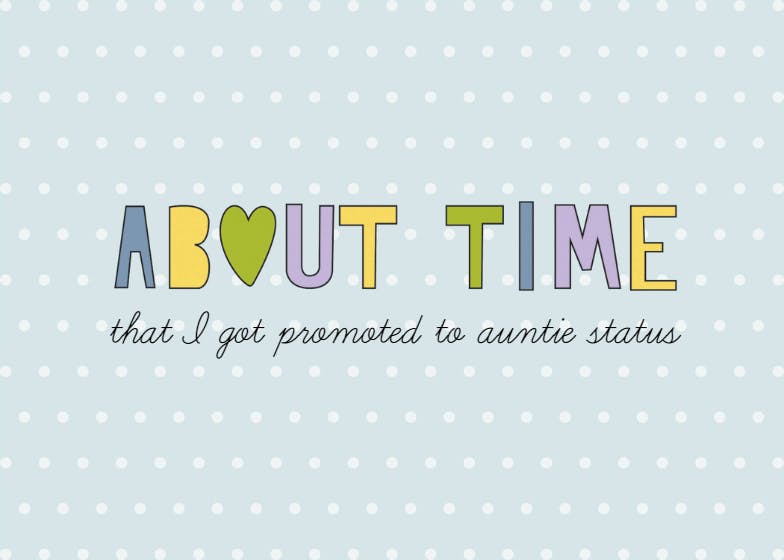 About time -  baby shower & new baby card