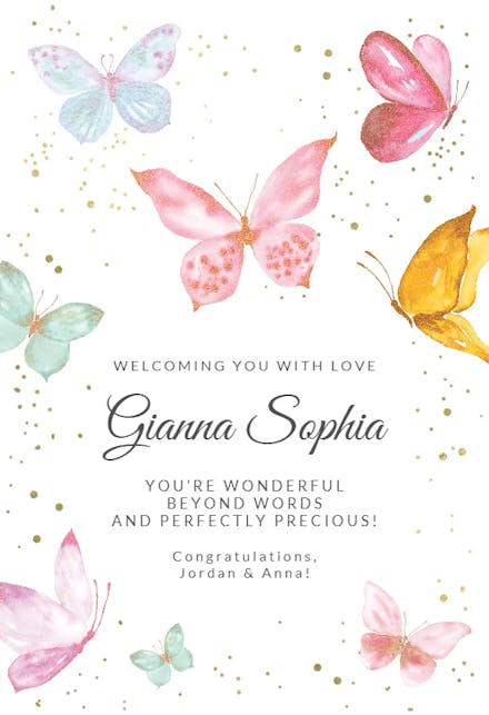 All Aflutter - Tarjeta De Recién Nacido