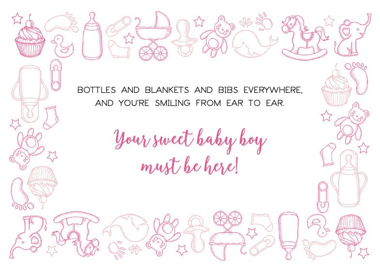 Baby border -  baby shower & new baby card