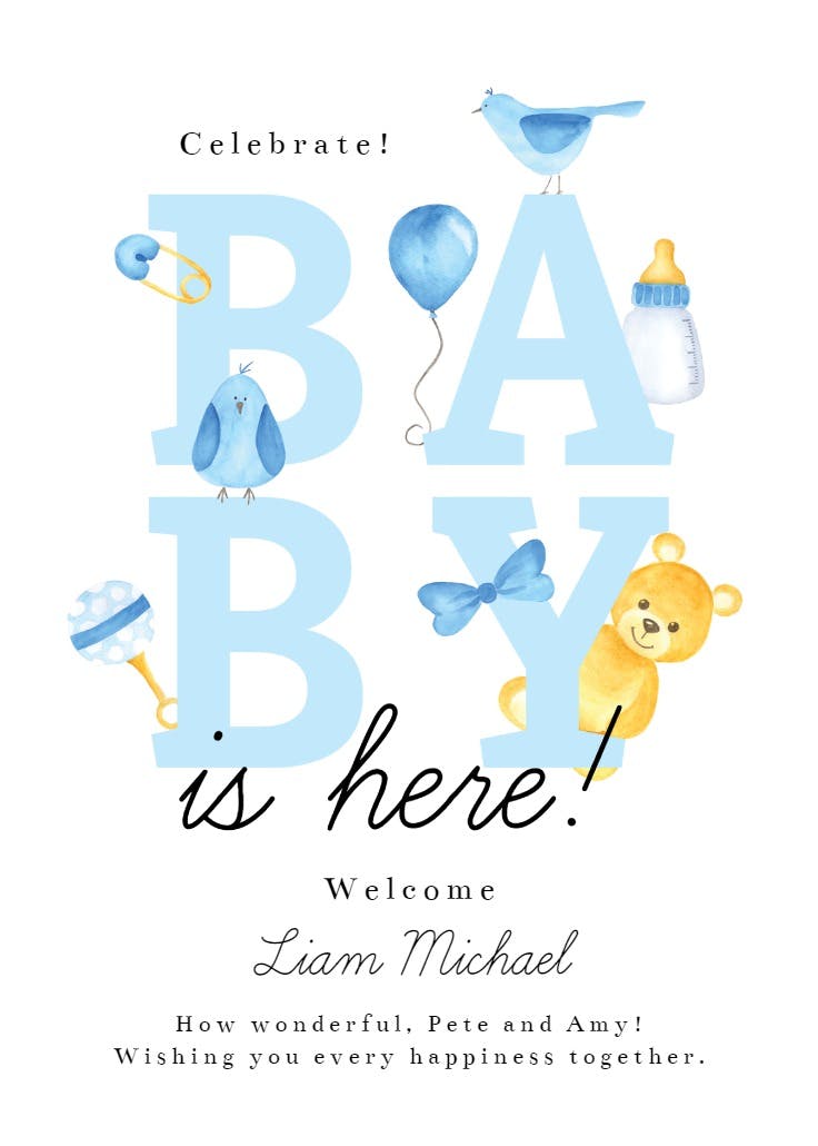 Baby decor - baby shower & new baby card