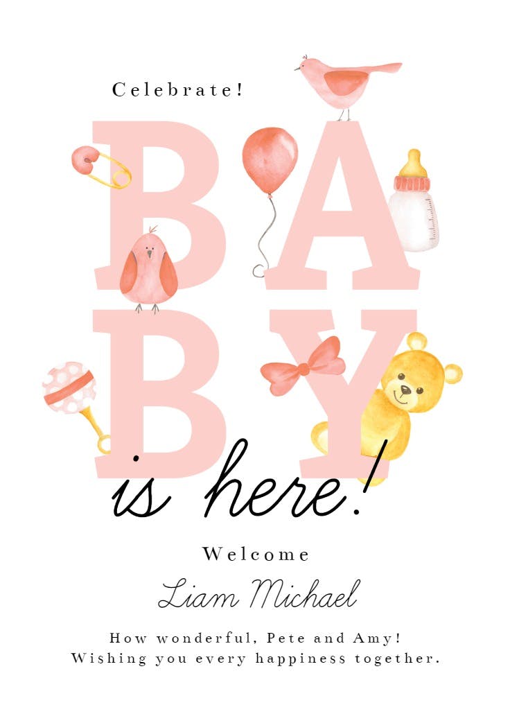 Baby decor - baby shower & new baby card