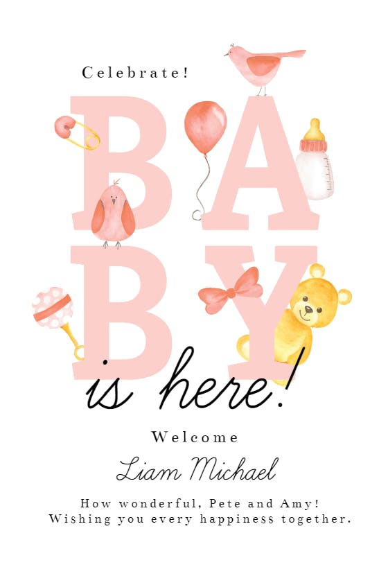 Baby decor -  tarjeta de recién nacido