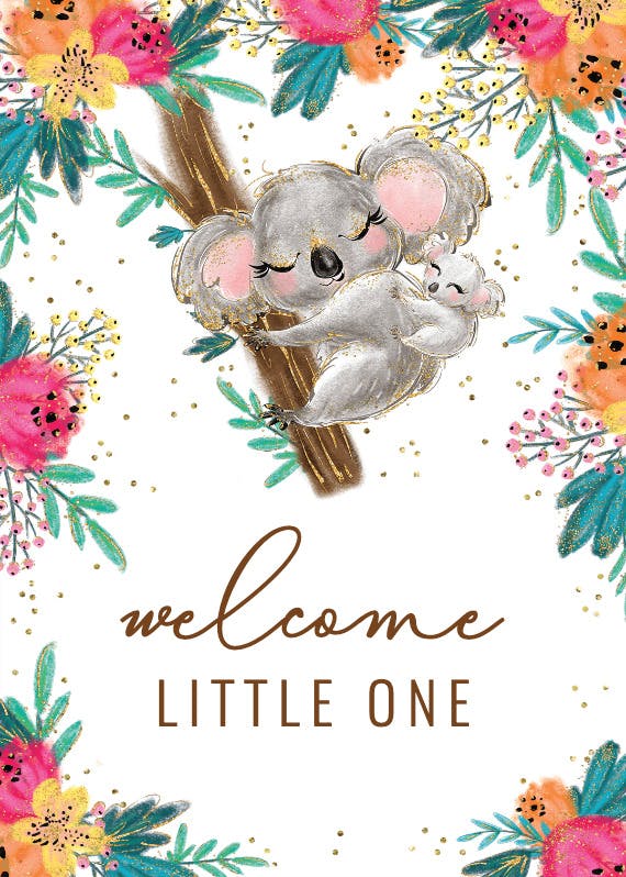 Baby koala - baby shower & new baby card
