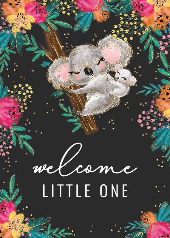 Baby koala -  baby shower & new baby card