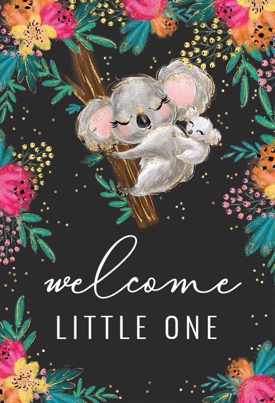 Baby koala - baby shower & new baby card