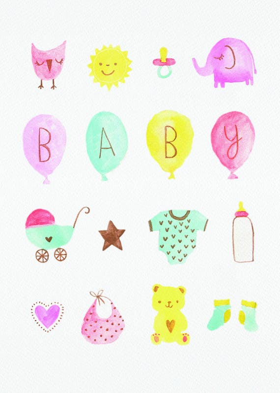 Baby love -  baby shower & new baby card