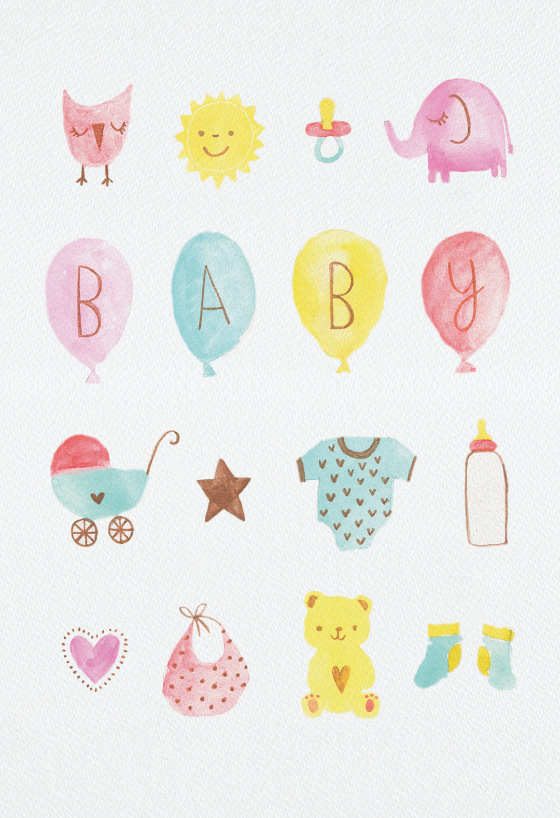 Minimal Baby Card Baby Shower Card Welcome Baby Card Oh Baby Card