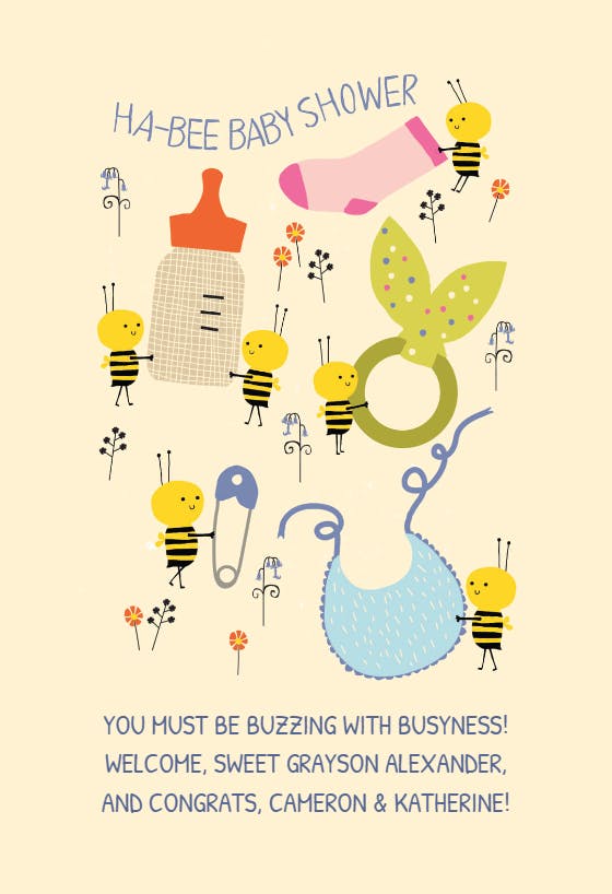 Bees knees -  baby shower & new baby card