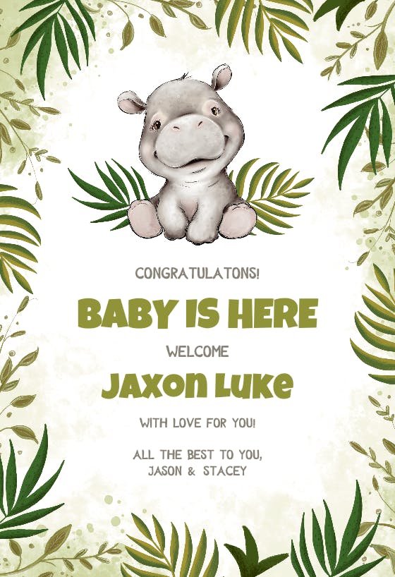 Big day - baby shower & new baby card