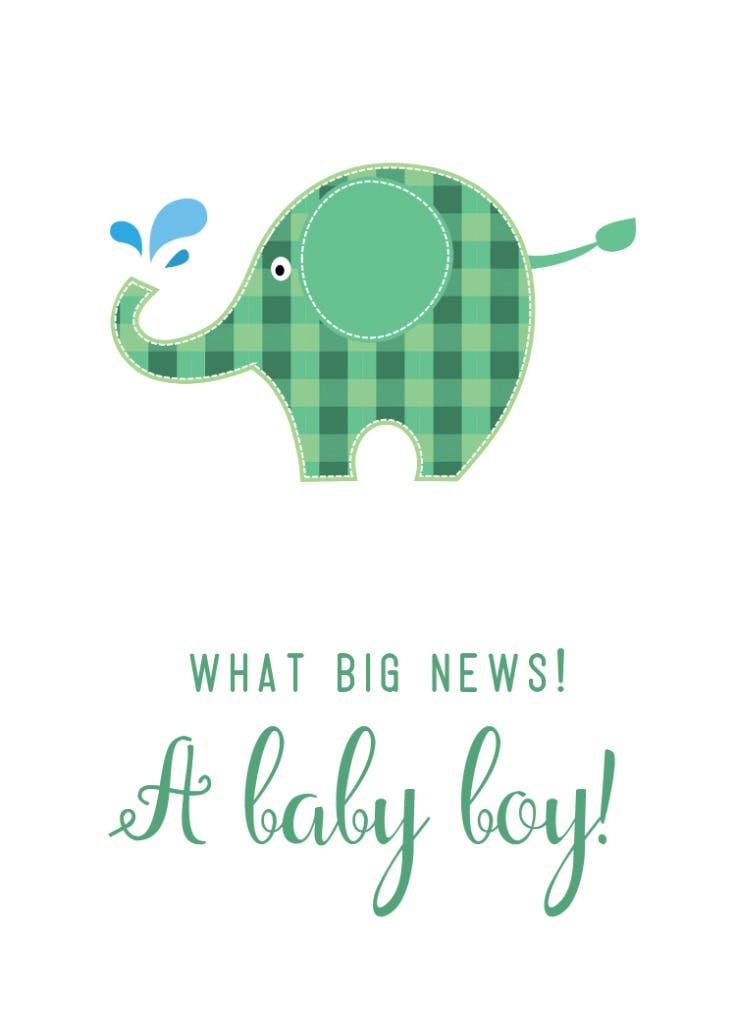 Big news - baby shower & new baby card