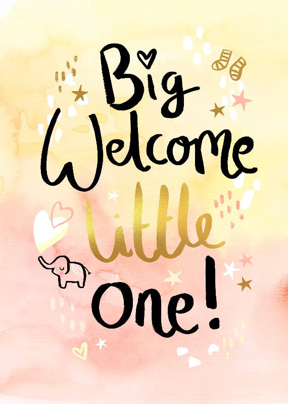 Big welcome -  tarjeta de recién nacido