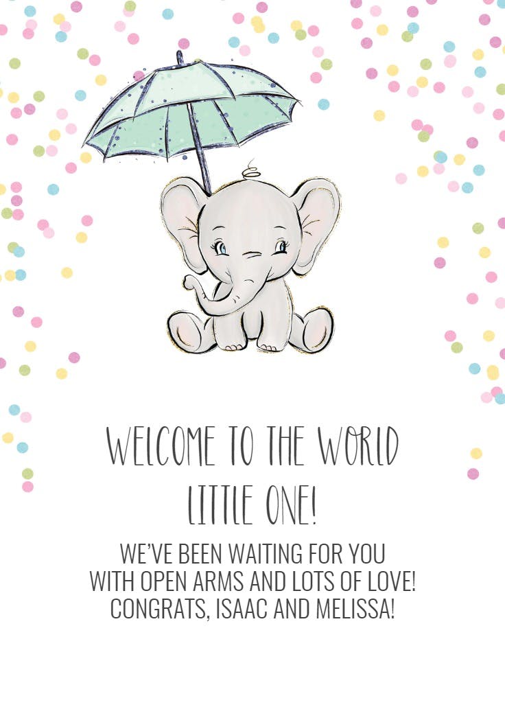 Big welcome - baby shower & new baby card