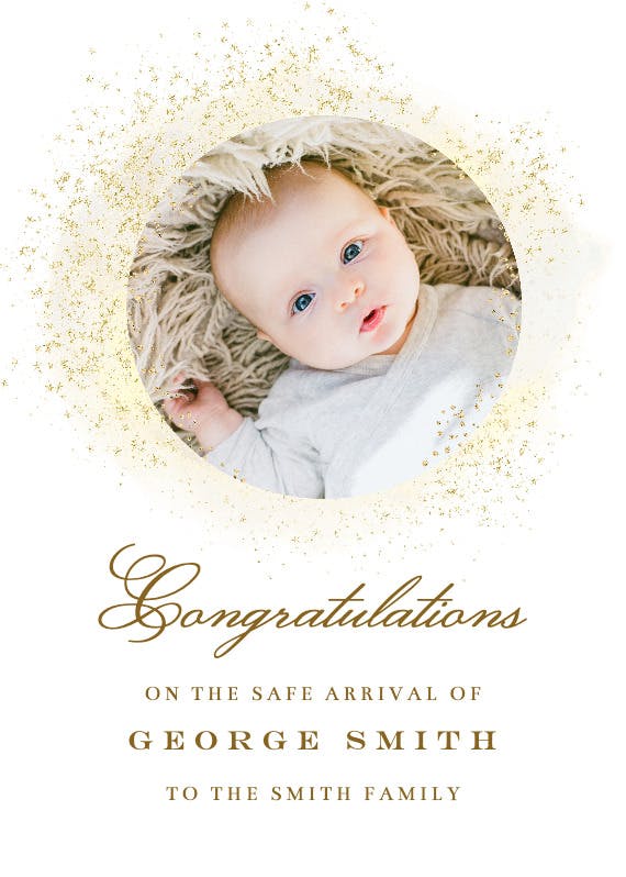 Blush gold spots -  baby shower & new baby card