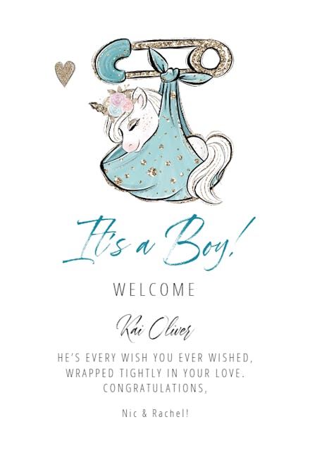 Boy Power - Tarjeta De Recién Nacido