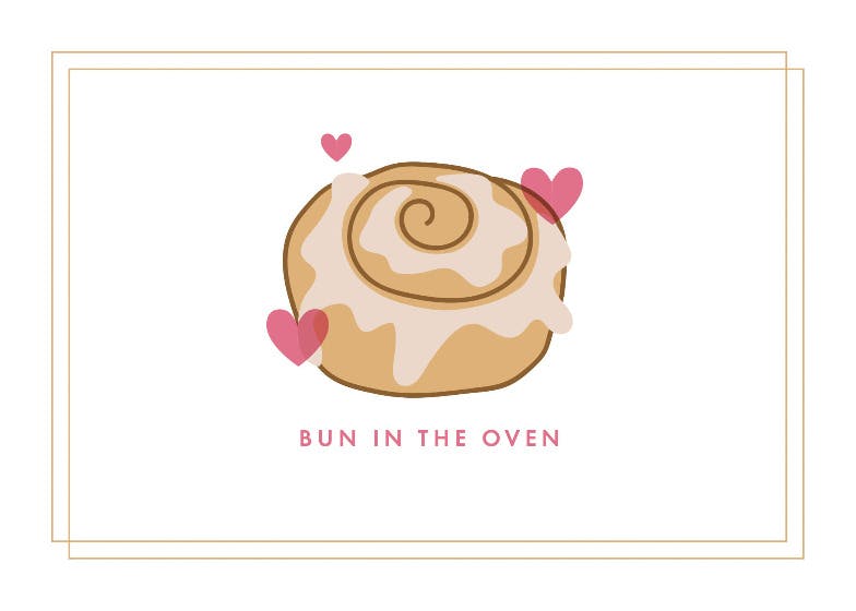 Bun in the oven -  tarjeta de recién nacido