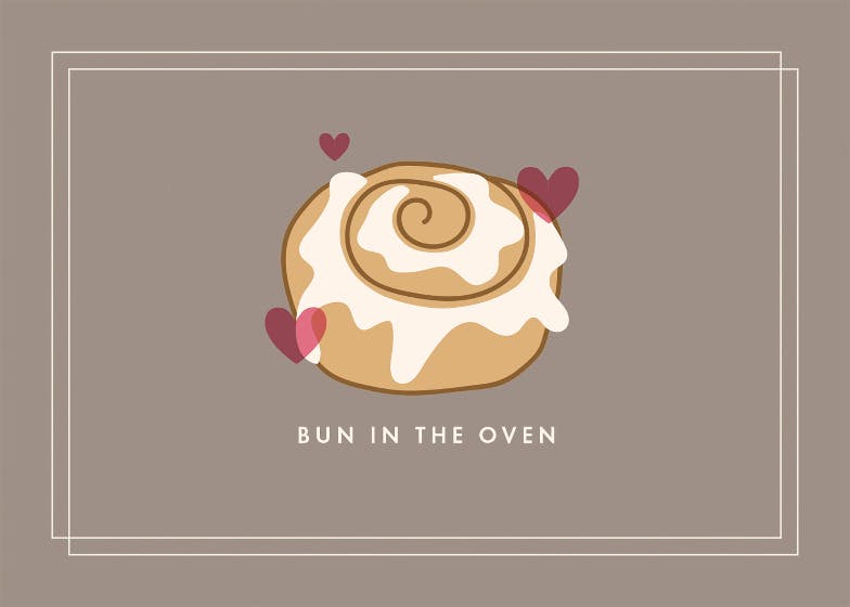 Bun in the oven -  tarjeta de recién nacido