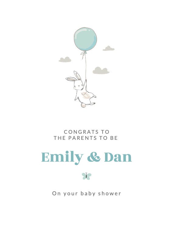 Bunny shower -  tarjeta de recién nacido