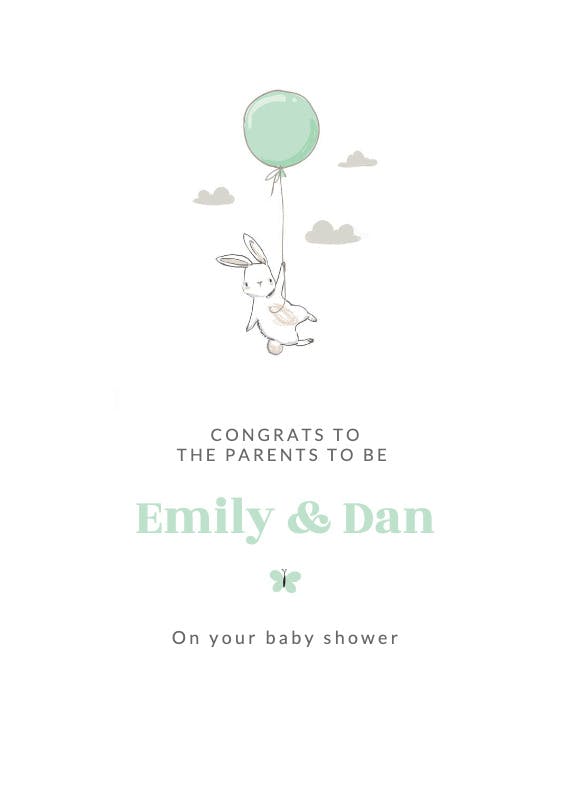 Bunny shower -  tarjeta de recién nacido