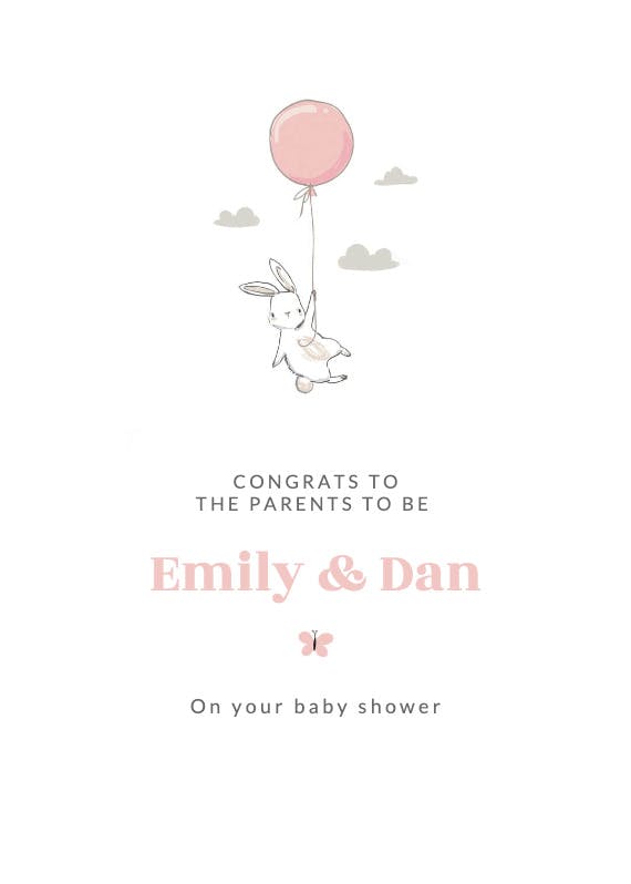Bunny shower -  baby shower & new baby card