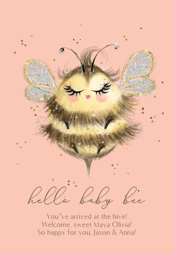 Buzzee ba-bee -  tarjeta de recién nacido