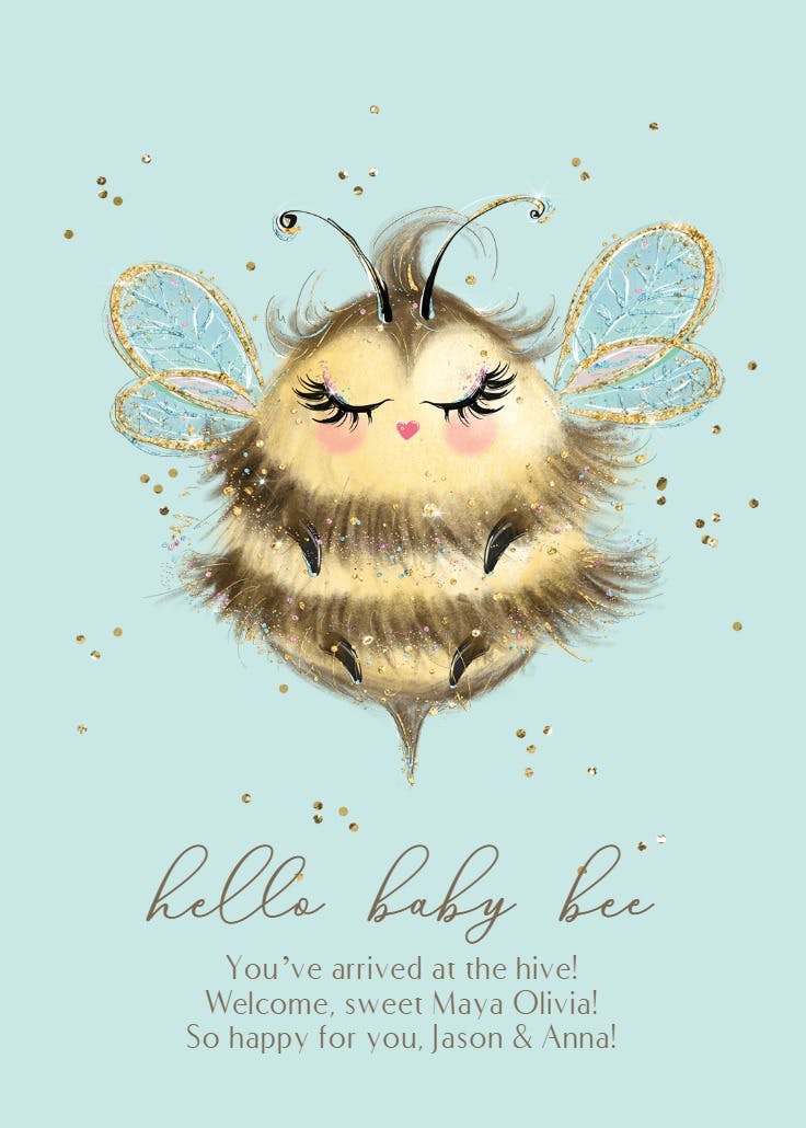 Buzzee ba-bee - tarjeta de recién nacido