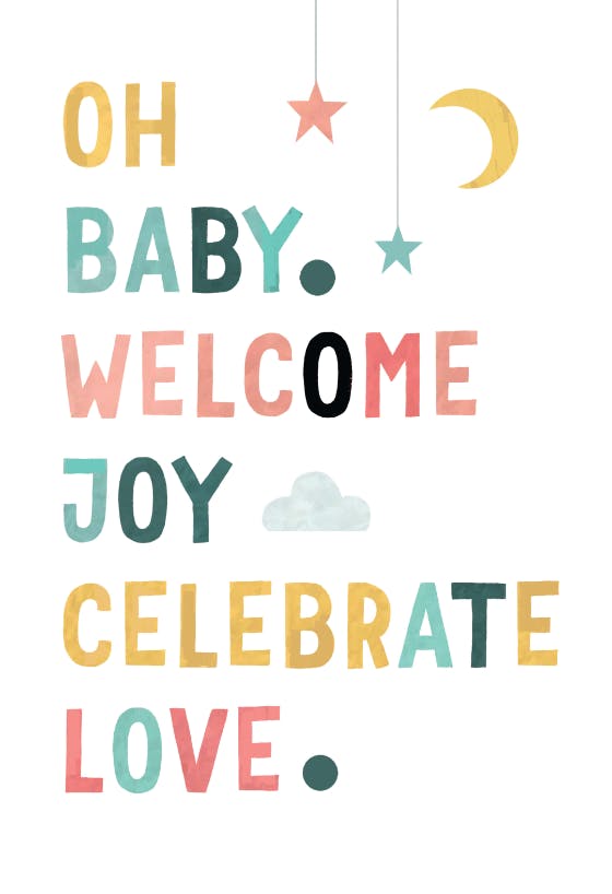 Celebrate love -  tarjeta de recién nacido