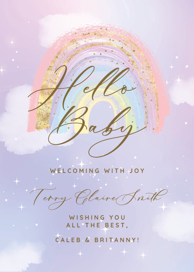 Colorful sky - baby shower & new baby card