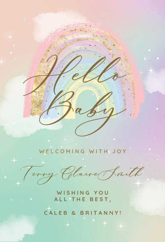 Colorful sky -  baby shower & new baby card