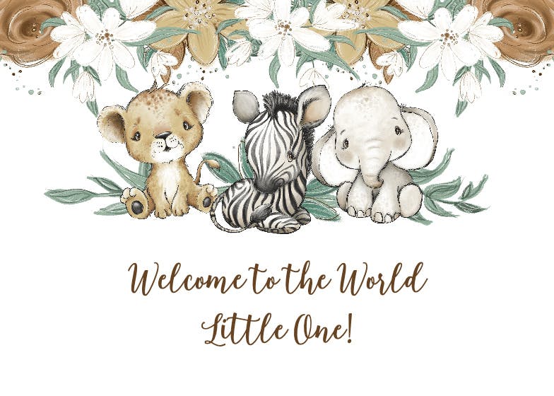 Cuddle babies floral -  baby shower & new baby card