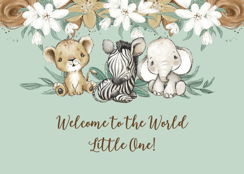 Cuddle babies floral -  tarjeta de recién nacido