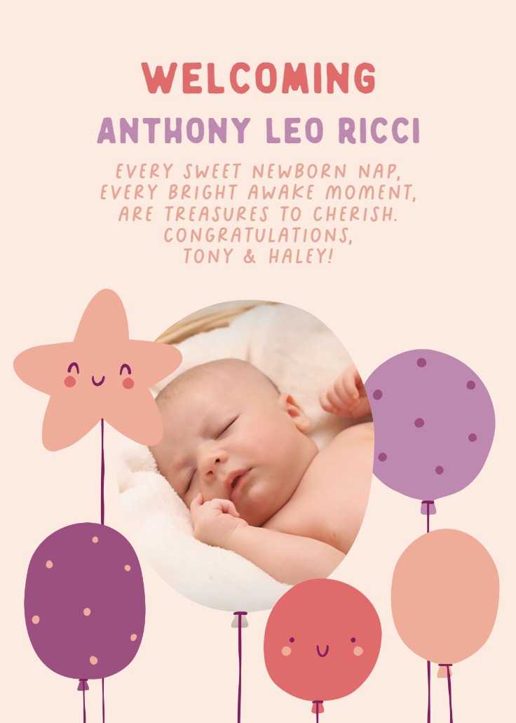 Cute Kiddie Balloons - Baby Shower & New Baby Card | Greetings Island