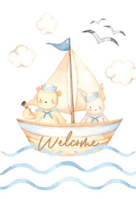 Cute Sailors - Baby Shower & New Baby Card