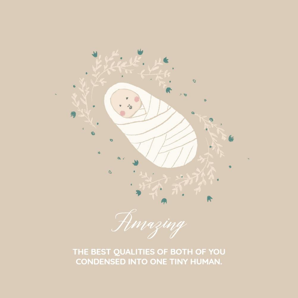 Cute squared -  tarjeta de recién nacido