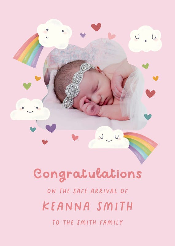 Cuteness rainbow overload - tarjeta de recién nacido