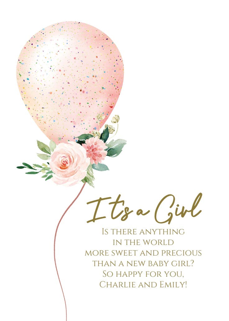 Dainty diva - baby shower & new baby card