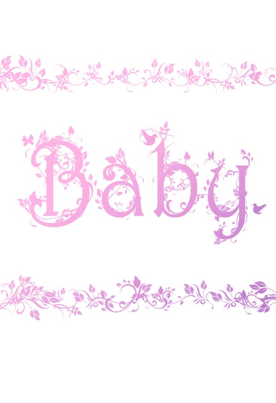 Decorated baby pink -  tarjeta de recién nacido
