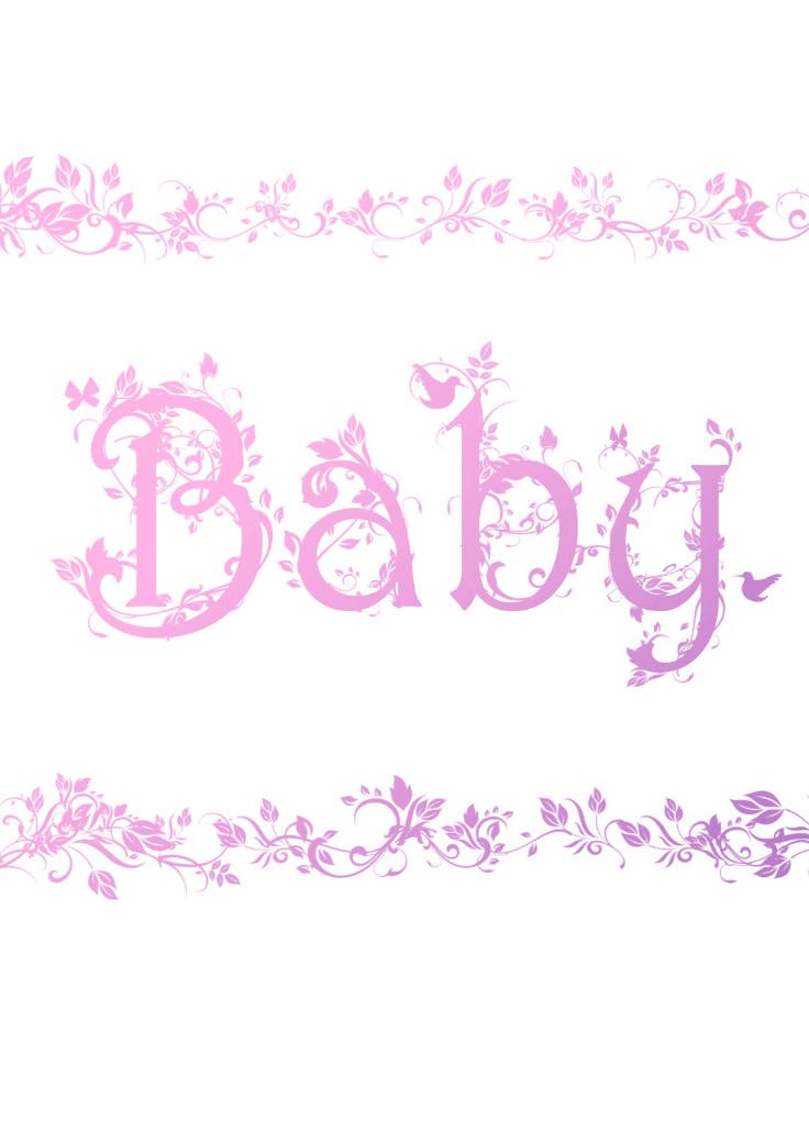 Decorated baby pink - baby shower & new baby card